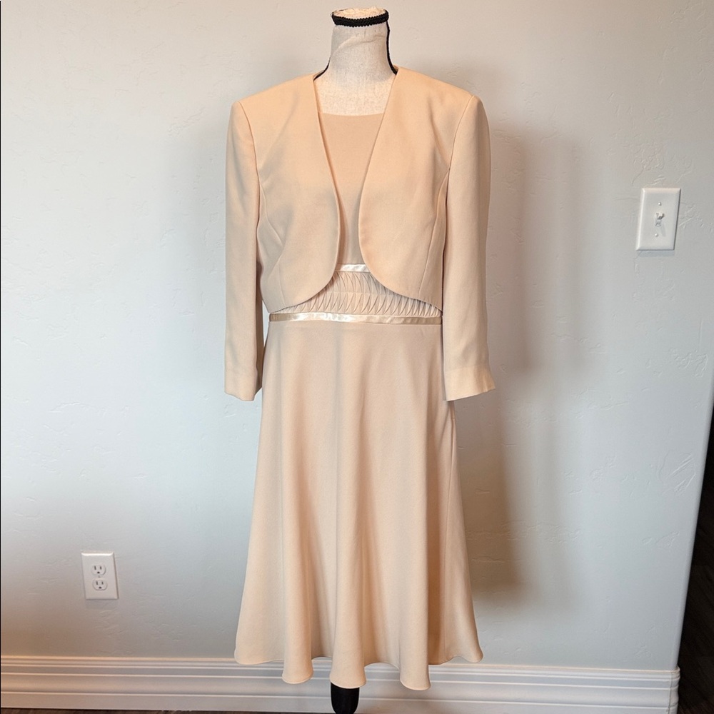 Evan-Picone Dress Women’s 2 Piece Jacket & Sleeveless Dress, Size 12, Lined, EUC